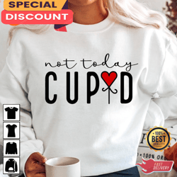 not today cupid hello valentine funny valentine unisex sweatshirt, gift for her, gift for him, lover gift