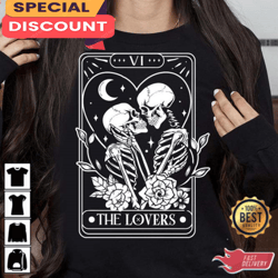 the lovers tarot card skeleton love valentine shirt, gift for her, gift for him, lover gift