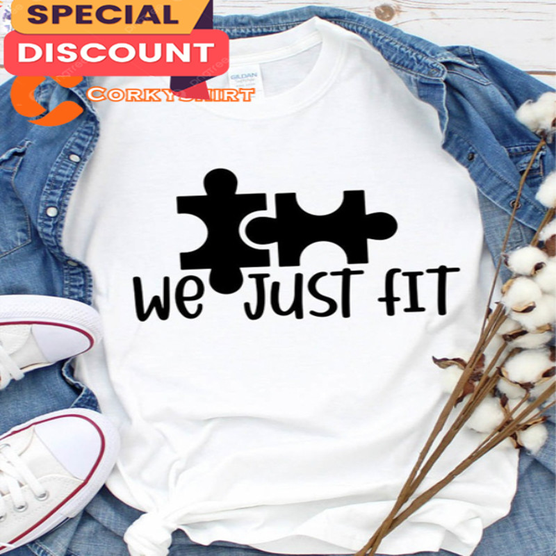 We Just Fit Gift for Matching Couple Crewneck Unisex T-shirt.jpg