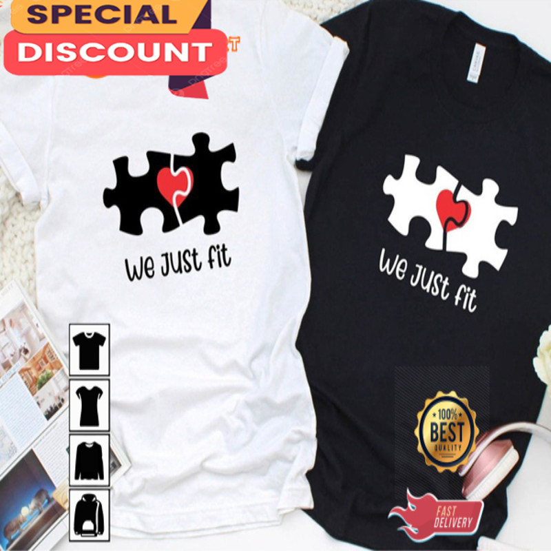 We Just Fit Matching Couples Gift for Valentine Unisex Hoodie.jpg