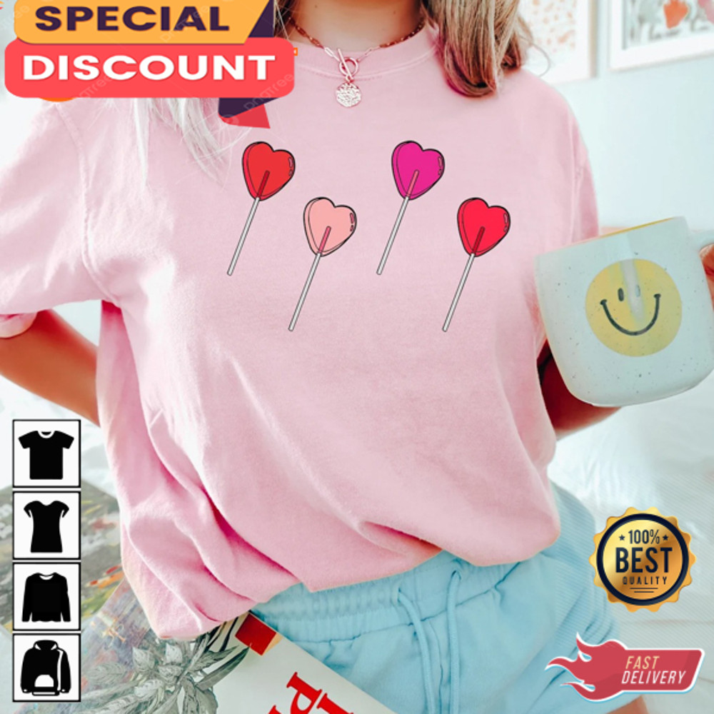 Women Valentines Day Lollipop Design VDay Gift For Lover T-Shirt.jpg