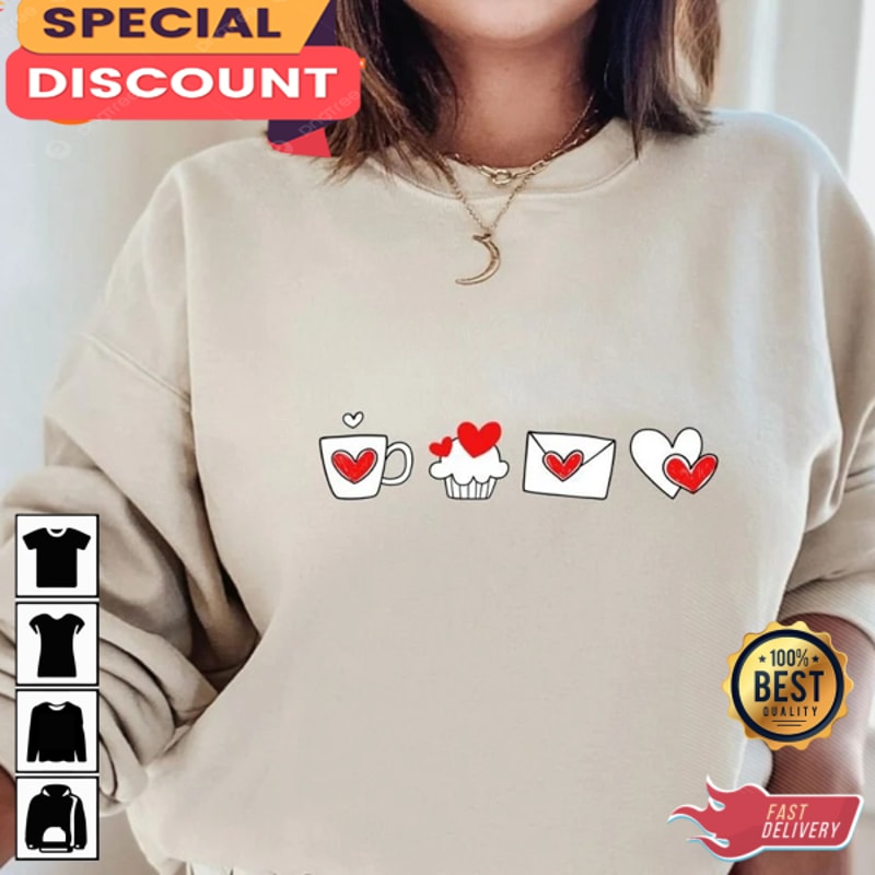 Womens Valentines Day Heart XOXO Roses Valentines Coffee Sweatshirt.jpg
