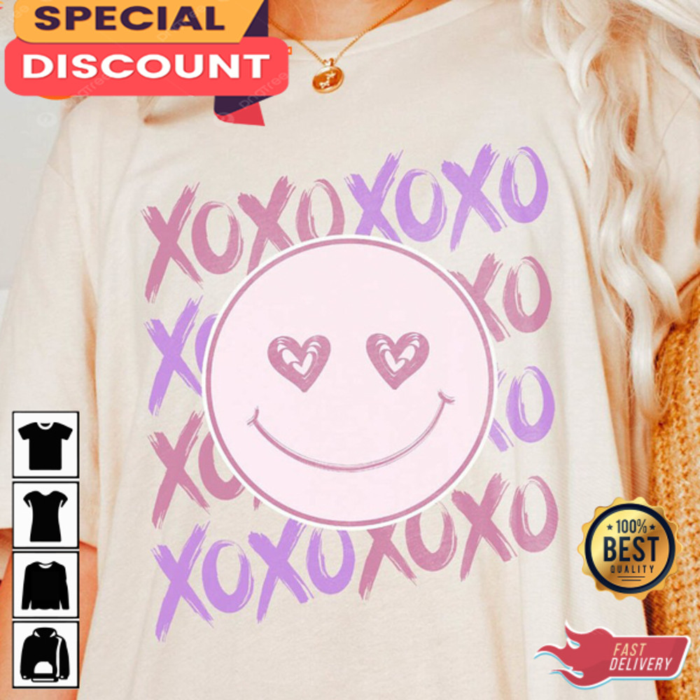 Xoxo Valentines Day Groovy Valentines Love Vibe Unisex T-Shirt.jpg