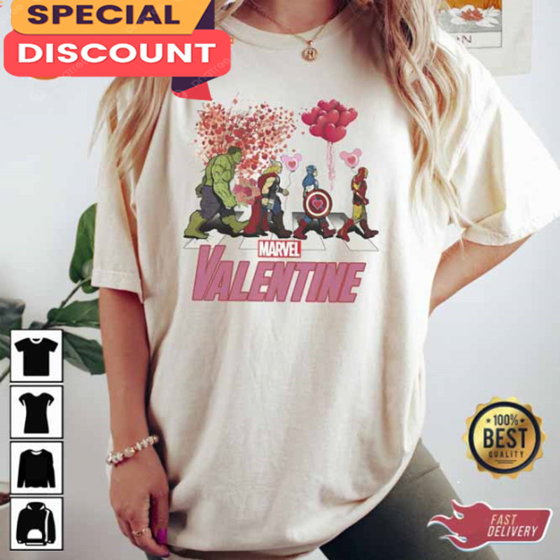 You're Avengers Valentines Day Marvel Abbey Road Shirt An Amazing Valentine Spidarrmen Heart T-Shirt.jpg