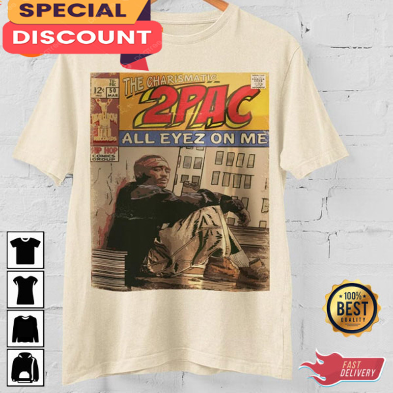 2pac All Eyez On Me Tupac Comic Art Book Vintage 90s T-Shirt.jpg