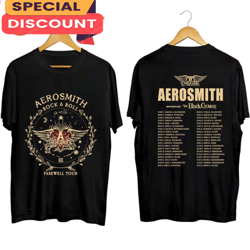 aerosmith peace out tour 2023 with the black crowes t-shirt, gift for fan, music tour shirt