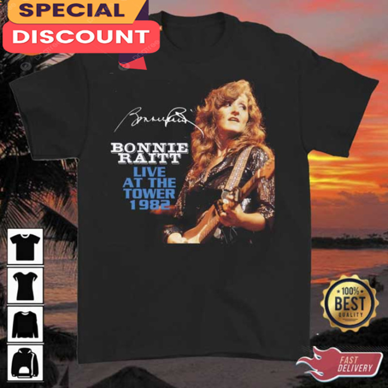 Bonnie Raitt Live At The Tower 1982 Signature T- Shirt.jpg