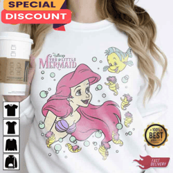 disney the little mermaid ariel and flounder bubble poster premium t-shirt, gift for fan, music tour shirt