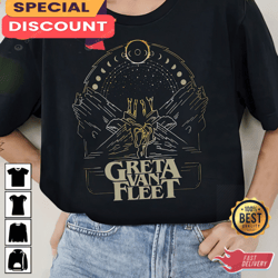 greta van fleet tour rock band concert floral t-shirt, gift for fan, music tour shirt
