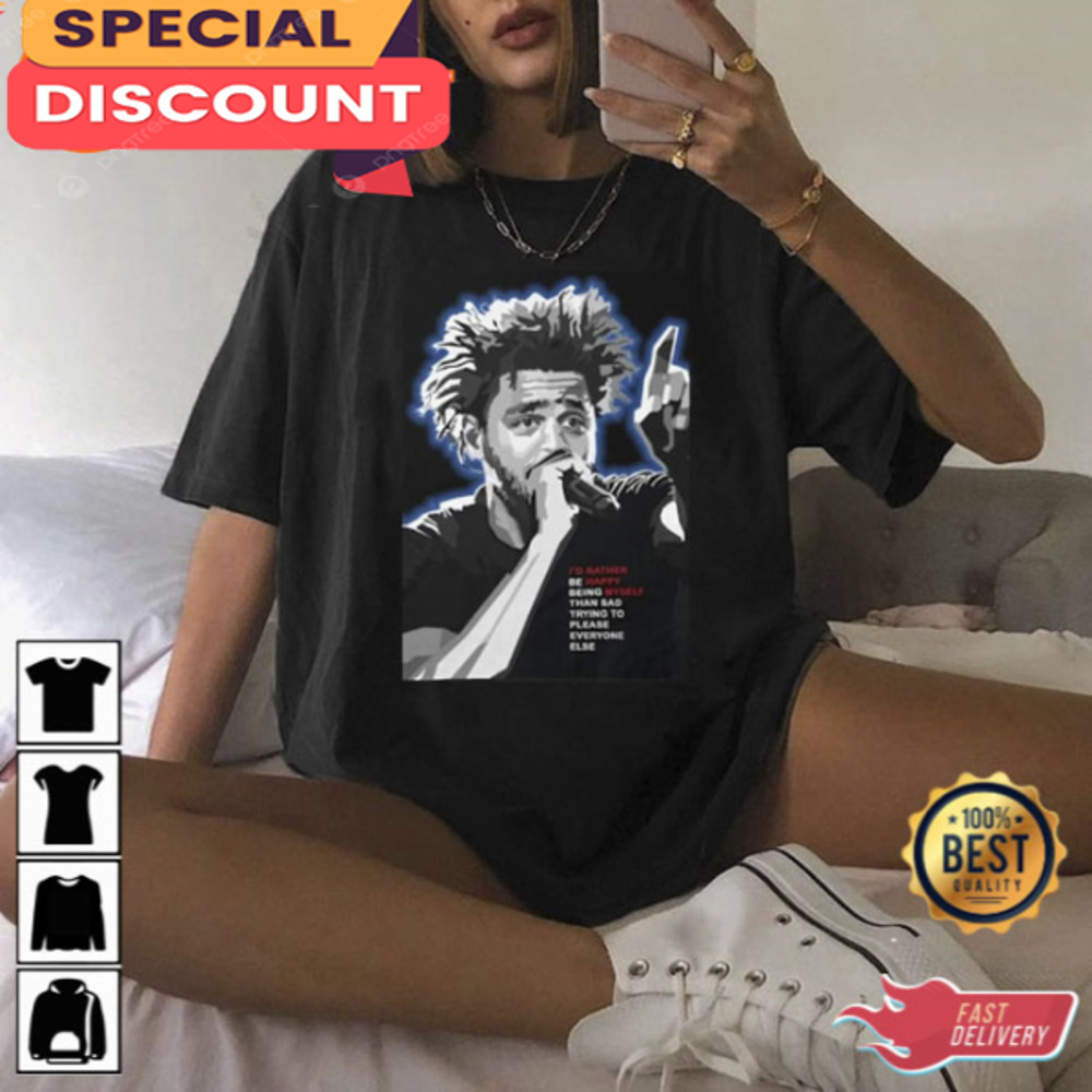 J Cole Happy Being Myself Shirt World Tour 2023.jpg