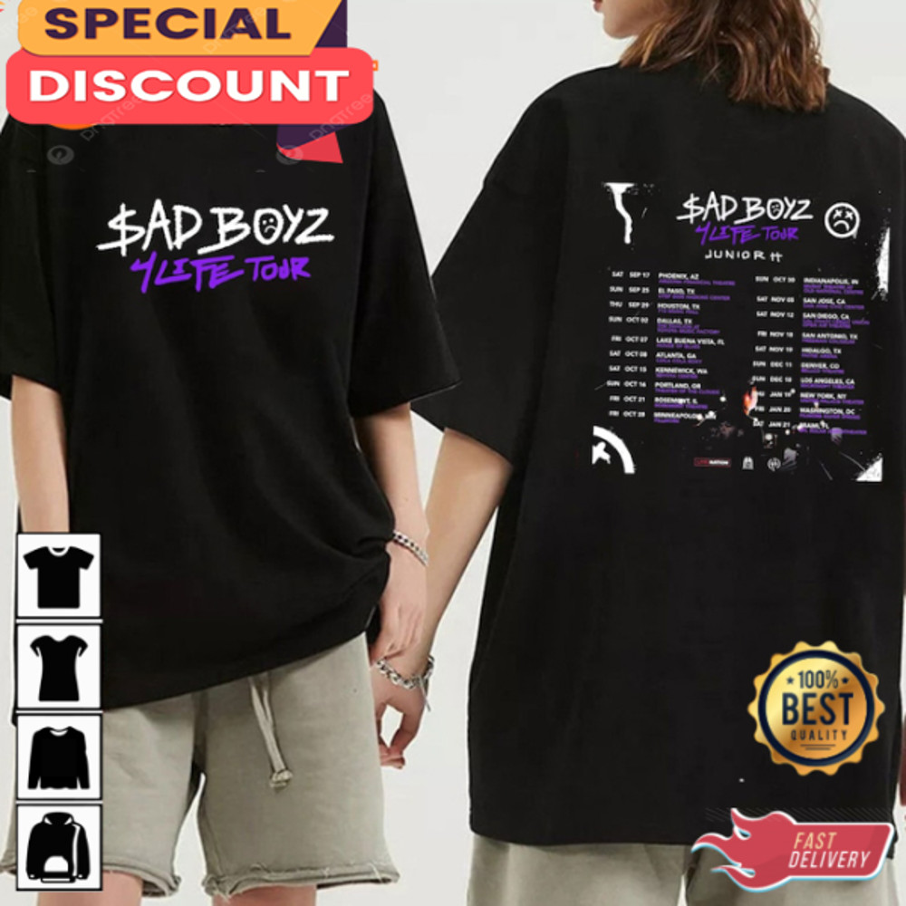 Junior H Sad Boyz 4 Life 2023 Music Tour Double Sided T-Shirt.jpg