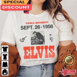 king of rock n roll elvis presley official 1956 mississippi concert t-shirt, gift for fan, music tour shirt