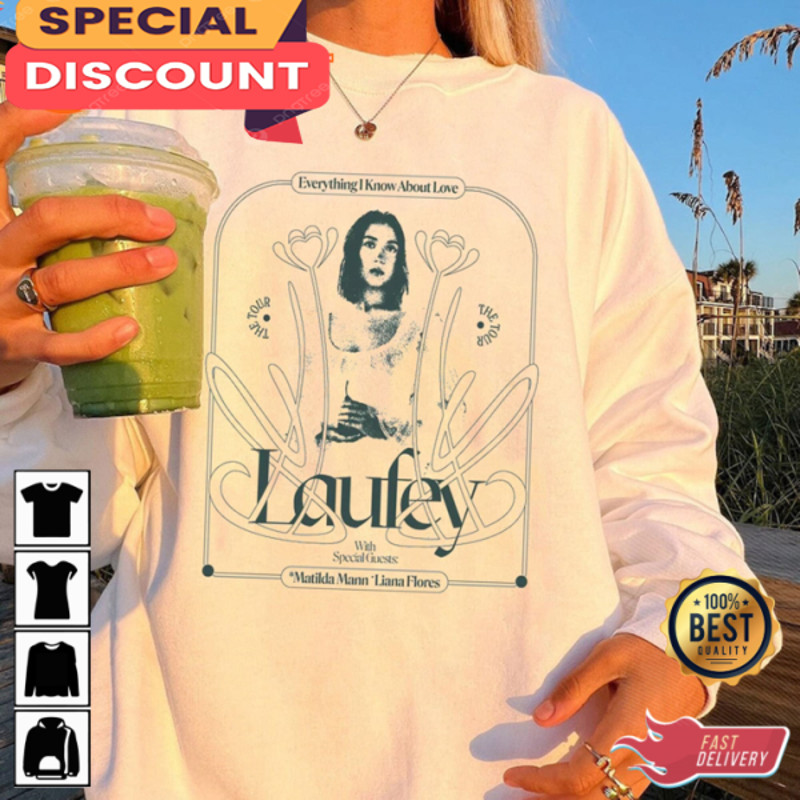 Laufey Everything I Know About Love Song Tee, Laufey Fan Lyrics Shirt, Melodic Memories Collection.jpg