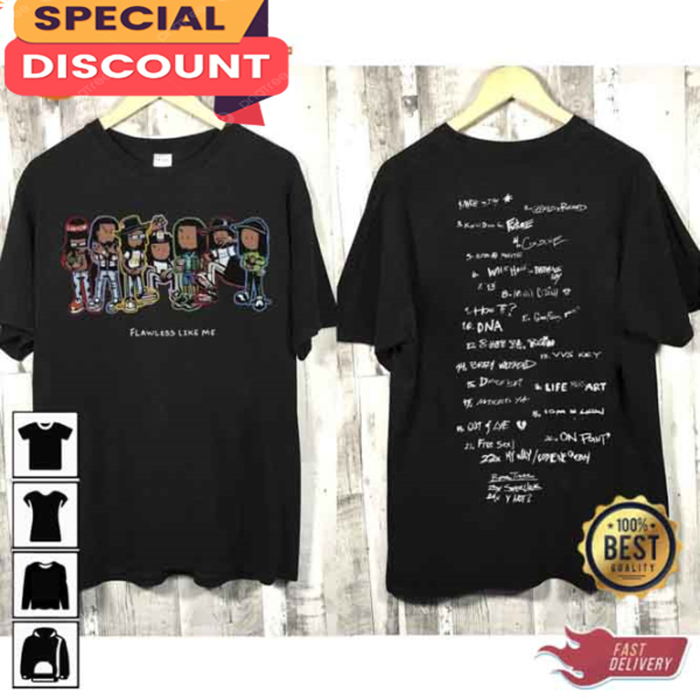 Lucki Flawless Like Me US Tour 2023 Album Tracklist Design T-Shirt.jpg