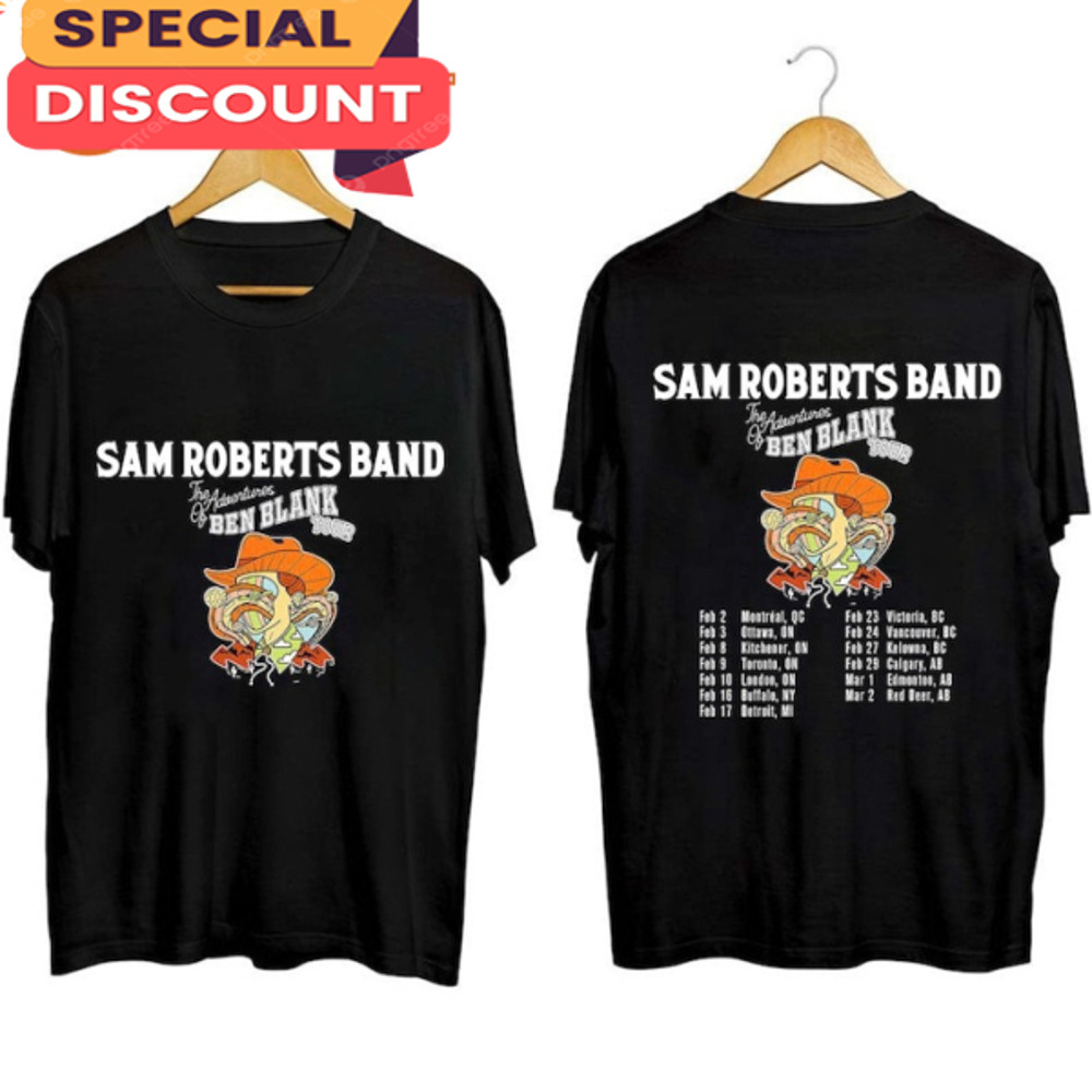 Sam Roberts Band Tour 2024 The Adventures Of Ben Blank Concert T-shirt.jpg