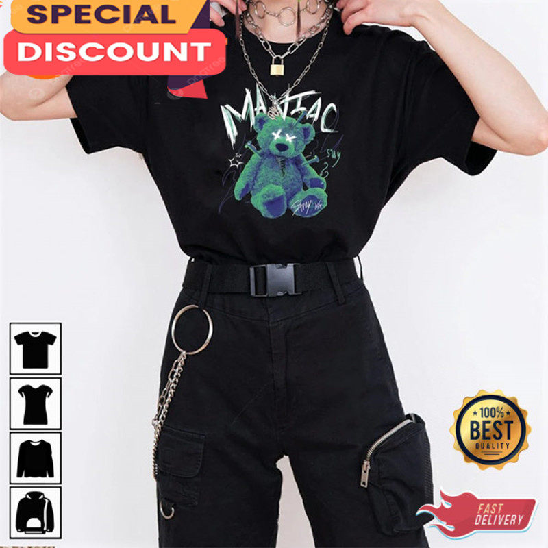 Stray Kids Maniac Teddy Bear Kpop Album T-Shirt.jpg