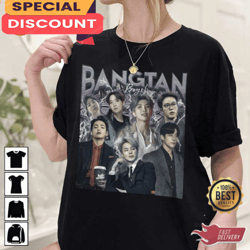 vintage art bangtan boys bts korean music pop unisex sweatshirt, gift for fan, music tour shirt