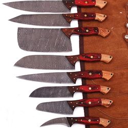 custom handmade damascus steel chef set: the ultimate gift for every kitchen & outdoor enthusiast