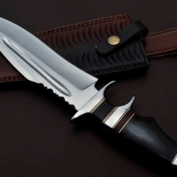 premium bowie hunting knife | buffalo horn handle & 1095 steel blade knife | anniversaries gift