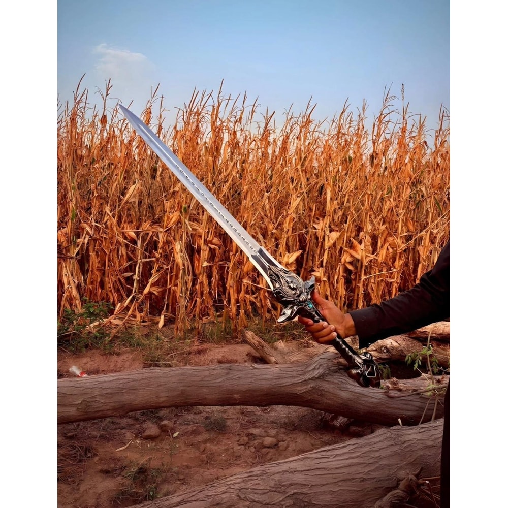 Anduin Wrynn Shalamayne Sword Replica 38 High Carbon Steel WoW Cosplay Display W Wall Plaque 2