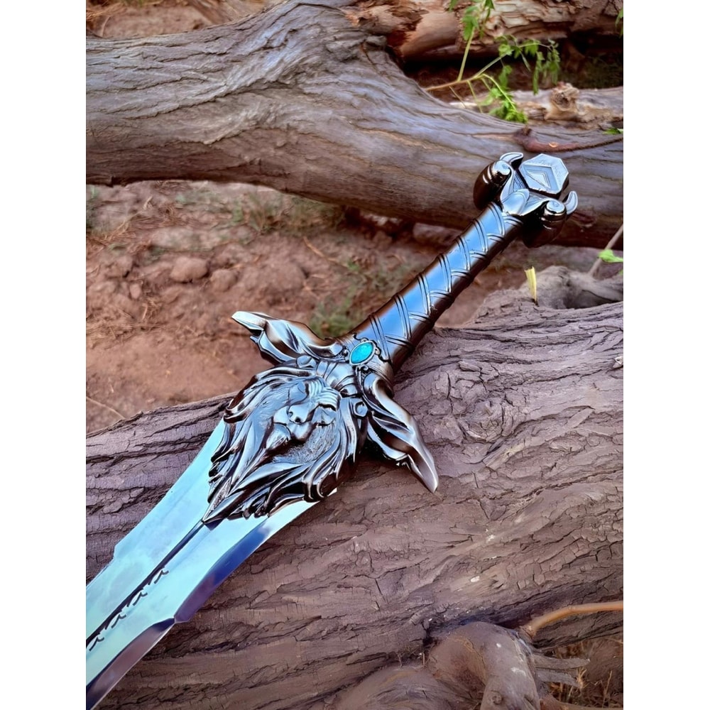 Anduin Wrynn Shalamayne Sword Replica 38 High Carbon Steel WoW Cosplay Display W Wall Plaque 4