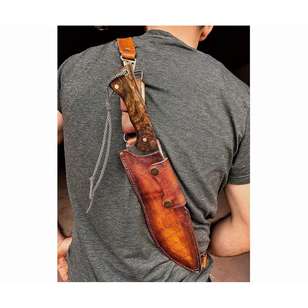 Machete Knife Sleipner Steel Heavy Chopper Blade Walnut Wood Handle Wedding GIFT Boy Friend GIFT 8
