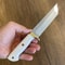 Survival Hunting Knife With White Corian Handle Leather Sheath 5
