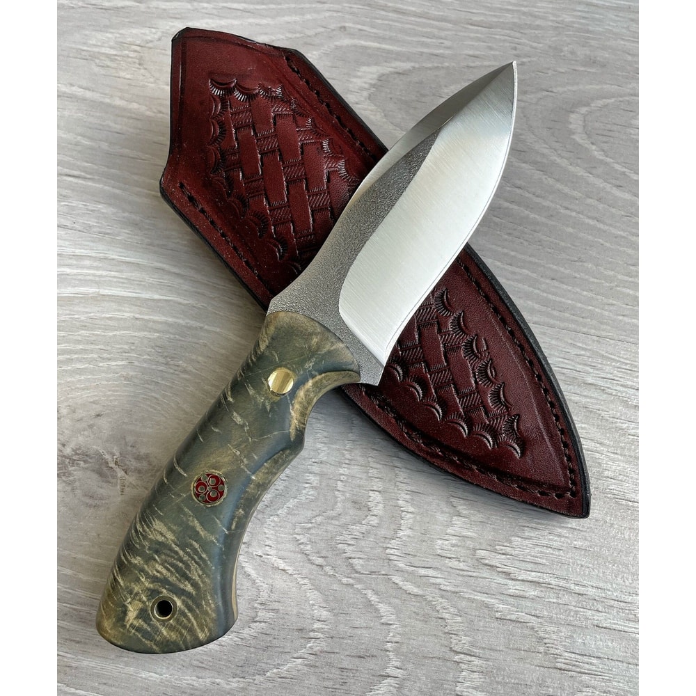 Full Tang Camping Skinning Knife With N690 Steel Maple Wood Grip 0