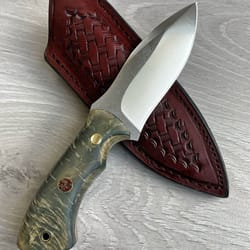 full tang camping skinning knife with n690 steel & maple wood grip