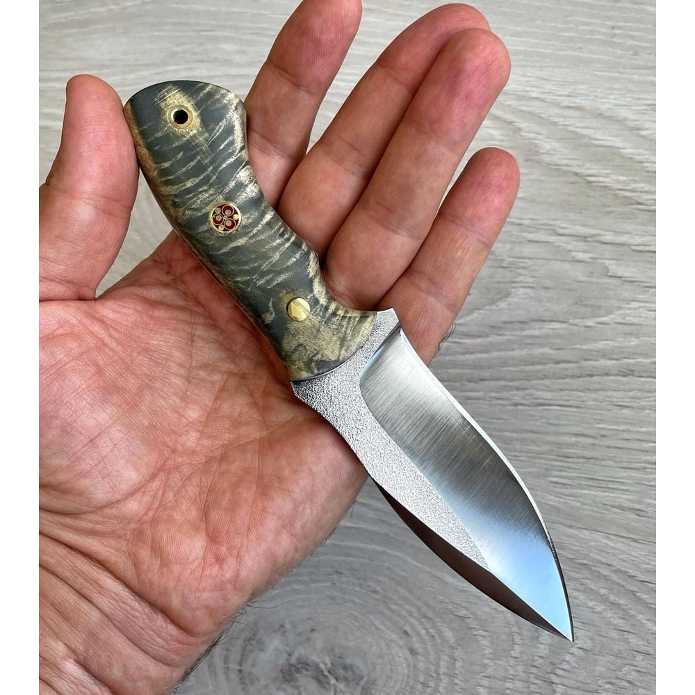 Full Tang Camping Skinning Knife With N690 Steel Maple Wood Grip 9