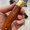 Survival Hunting Knife With Cocobolo Wood Grip Leather Sheath 8
