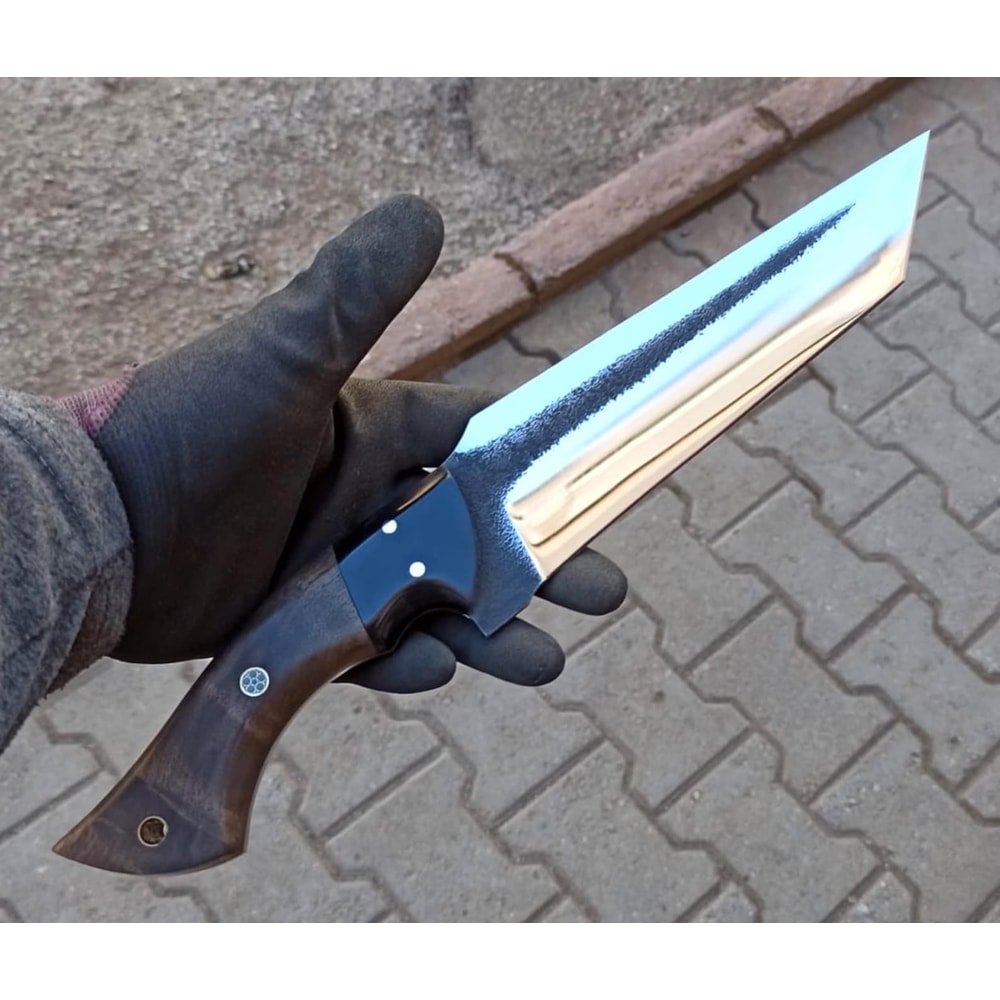 Handmade 5160 Steel Hunting Knife Walnut Wood Heavy Duty Outdoor Blade 0