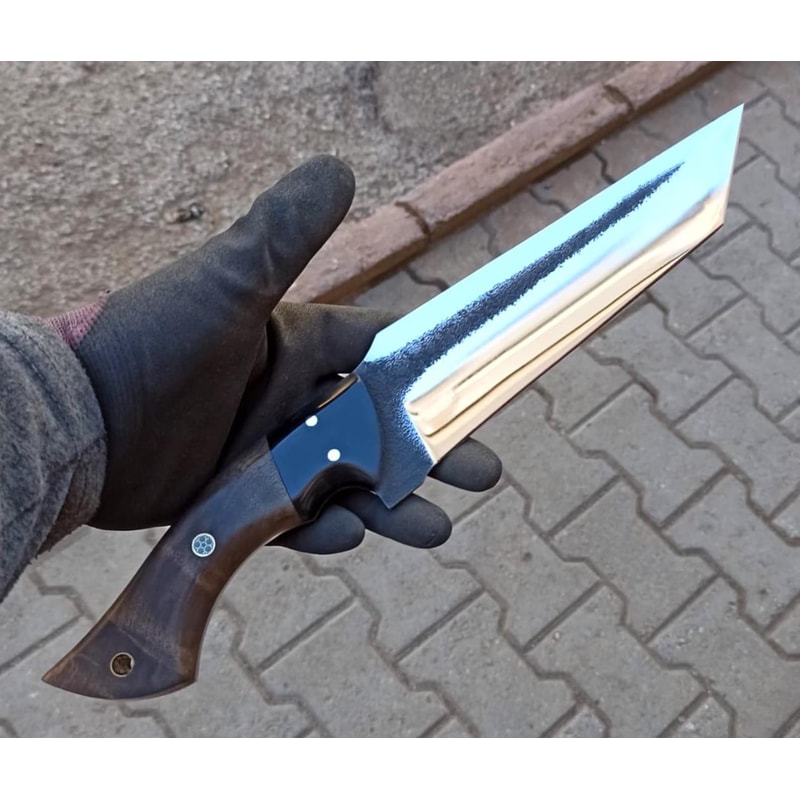 Handmade 5160 Steel Hunting Knife Walnut Wood Heavy Duty Outdoor Blade 0