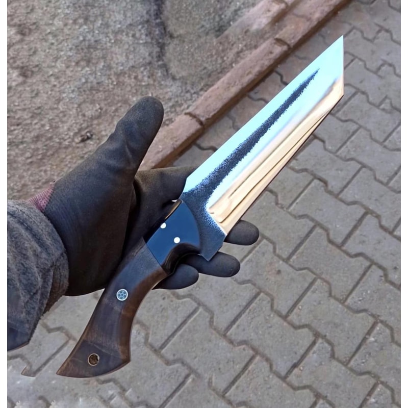 Handmade 5160 Steel Hunting Knife Walnut Wood Heavy Duty Outdoor Blade 4