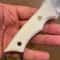 Premium Fixed Blade Outdoor Knife With 1075 Carbon Steel White Corian Grip 4