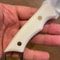 Premium Fixed Blade Outdoor Knife With 1075 Carbon Steel White Corian Grip 4
