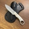 Premium Fixed Blade Outdoor Knife With 1075 Carbon Steel White Corian Grip 7