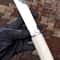 Premium Camping Survival Knife With 1075 Steel White Corian Handle 5