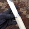 Premium Camping Survival Knife With 1075 Steel White Corian Handle 5