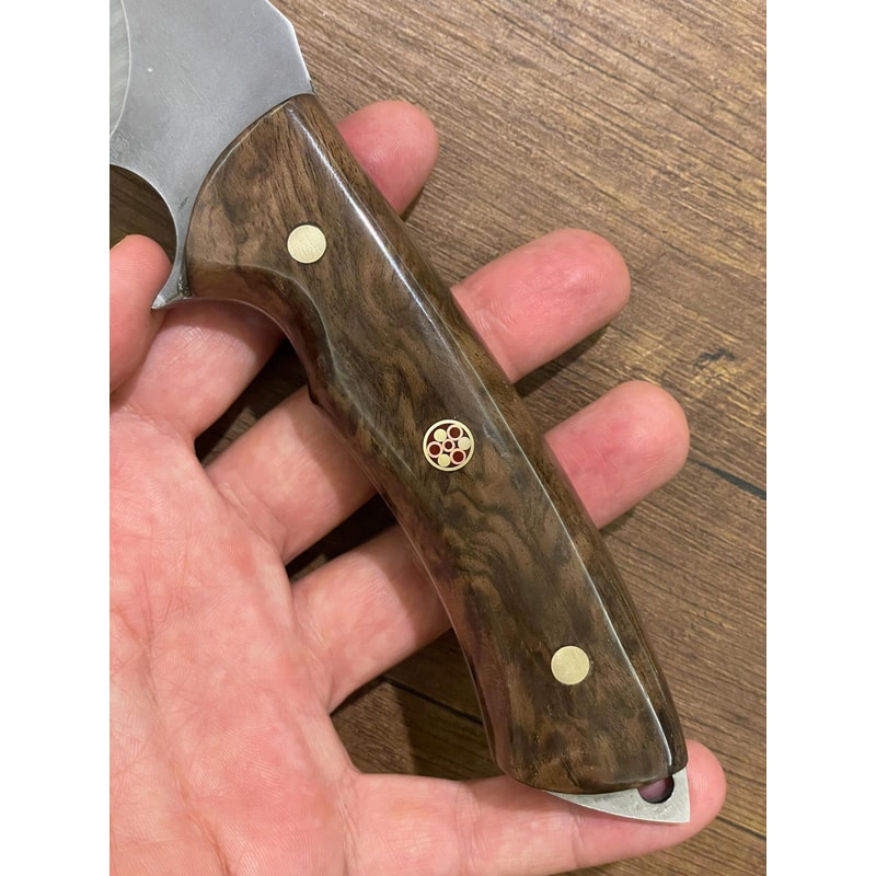 Premium Full Tang Survival Knife With 1075 Steel Walnut Wood Handle 8