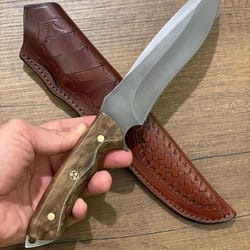 premium full tang survival knife with 1075 steel & walnut wood handle