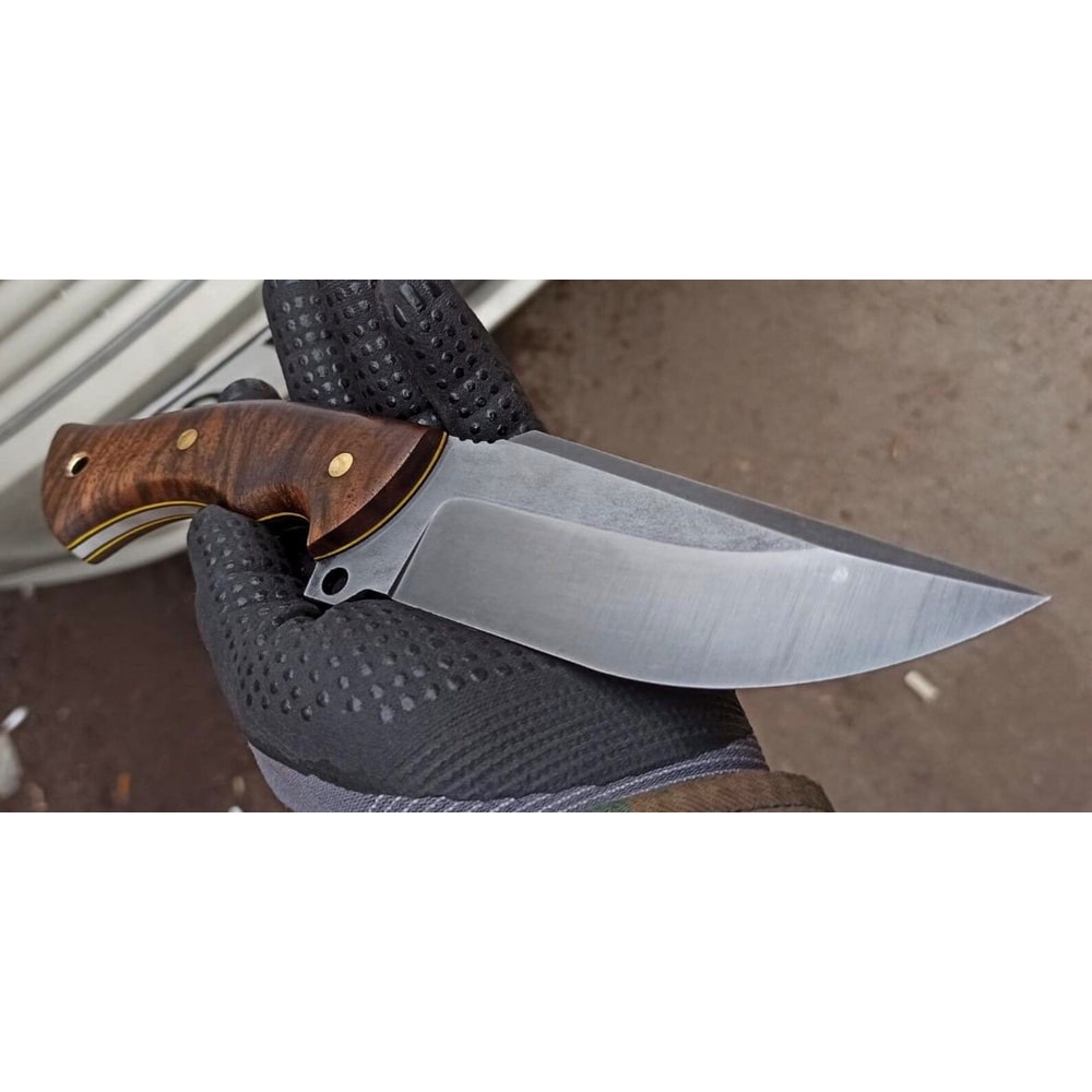 Handmade 1075 Carbon Steel Hunting Knife Walnut Handle Outdoor Survival Blade 6