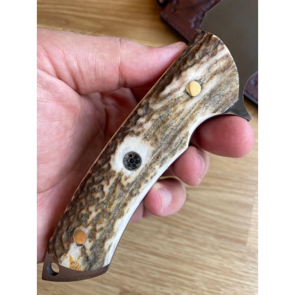 Premium Full Tang Survival Knife With 1075 Steel Stag Horn Handle 7