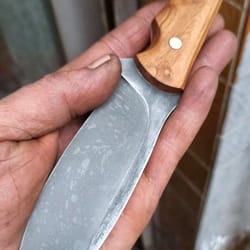 premium outdoor knife with 1075 steel & silverberry wood full tang handle