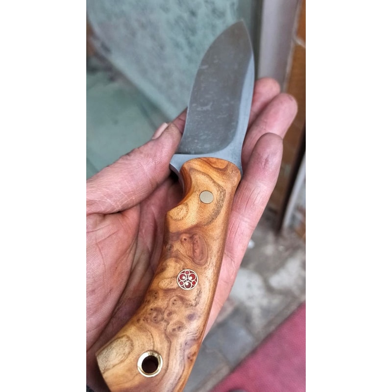 Premium Outdoor Knife With 1075 Steel Silverberry Wood Full Tang Handle 8