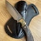 Full Tang Outdoor Knife With Ebony Wood Grip Wolf Engraved Steel Blade 1