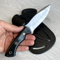bushcraft camping knife with blacksmith forged 1075 carbon steel design