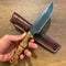 Premium Full Tang Camping Knife With Darkened 1075 Steel Blade Chestnut Grip 3
