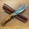 Premium Full Tang Camping Knife With Darkened 1075 Steel Blade Chestnut Grip 9