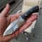 Full Tang Hunting Knife With Black Compact Grip Leather Sheath 2